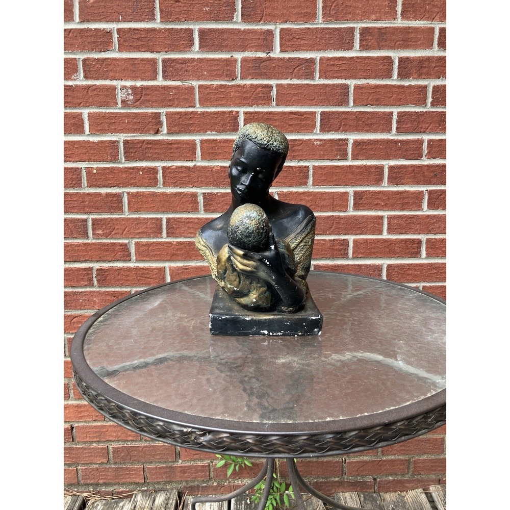 Vtg Austin Sculpture African Mother& Swaddled Baby Alice Ecila Ceramic Mexico - Picture 2 of 7